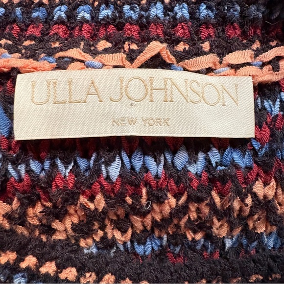 Ulla Johnson Striped Knit Puff Sleeve Top Multicolor Cotton Blend Size S - Picture 3 of 4